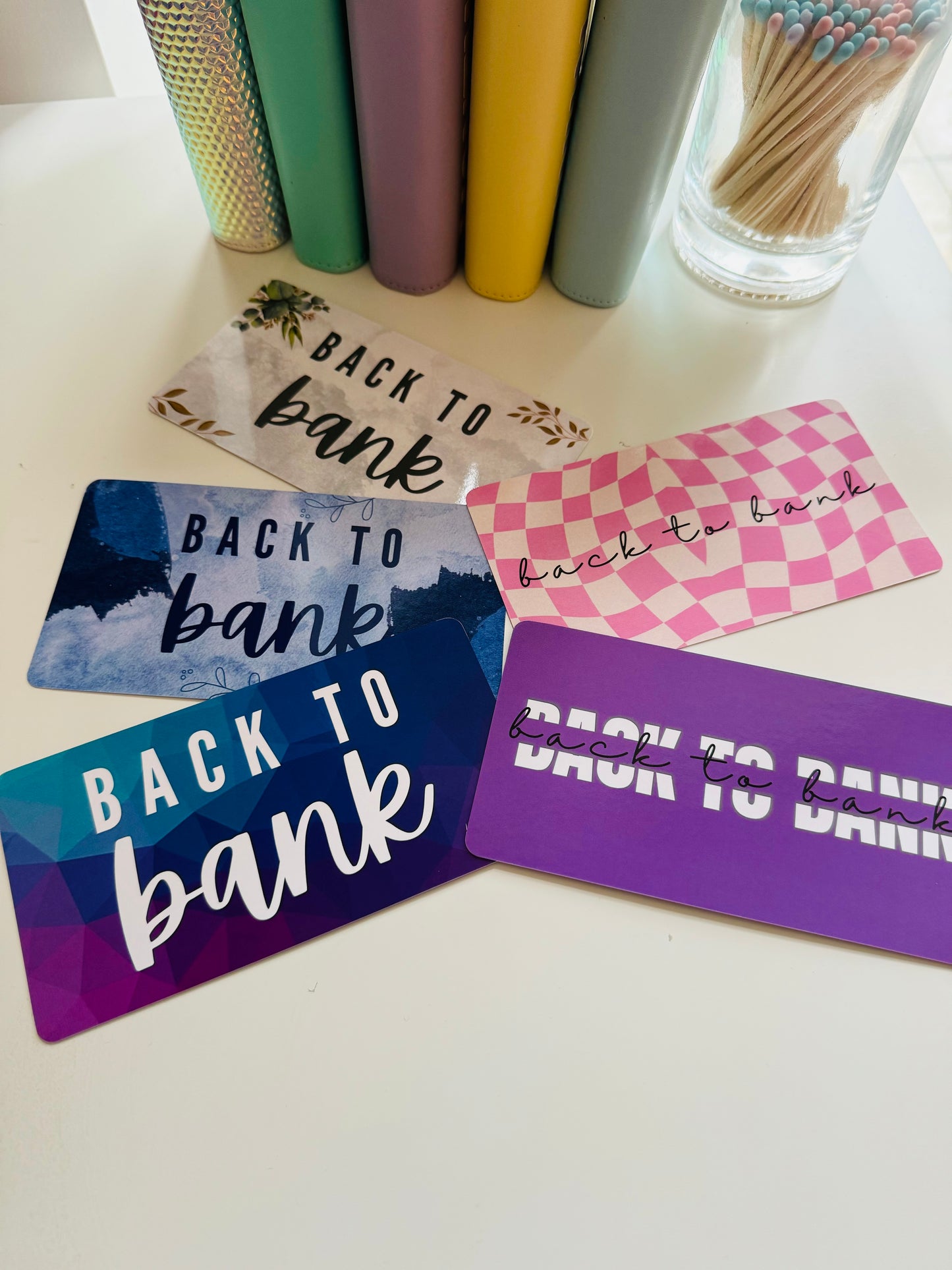 BACK TO BANK set / individual - Laminated Cash Wallet Tracker